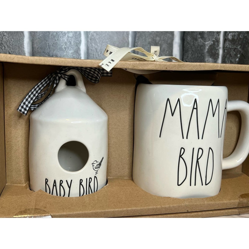 Rae Dunn Collectable Coffee Mug and Bird House Mama Bird Baby Bird Set - Picture 3 of 8